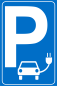 Preview: Parkplatzschild P Blau für Elektroauto